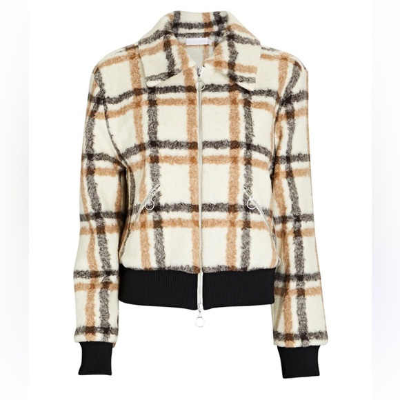Jonathan Simkhai Pia Plaid Bomber Jacket NWOT - Picture 4 of 10